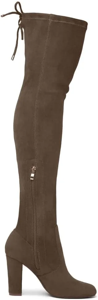Shoe Land Classify Womens Over the knee Thigh High Boots Chunky Block Heels Long Stretch Fall Dress Boots
