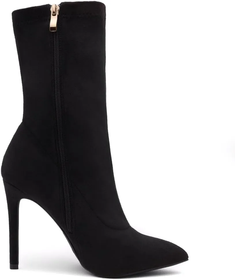 Shoe Land SLJessenie-L Women’s Pointed Toe Stiletto High Heel Ankle Booties Fashion Stretch Dress Boots