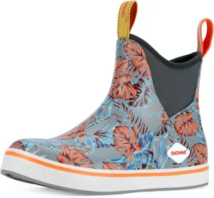 Showave Women's Deck Boots Waterproof Ankle Rain Footwear Non-Slip Rubber Boots for Boating Fishing Gardening Farming