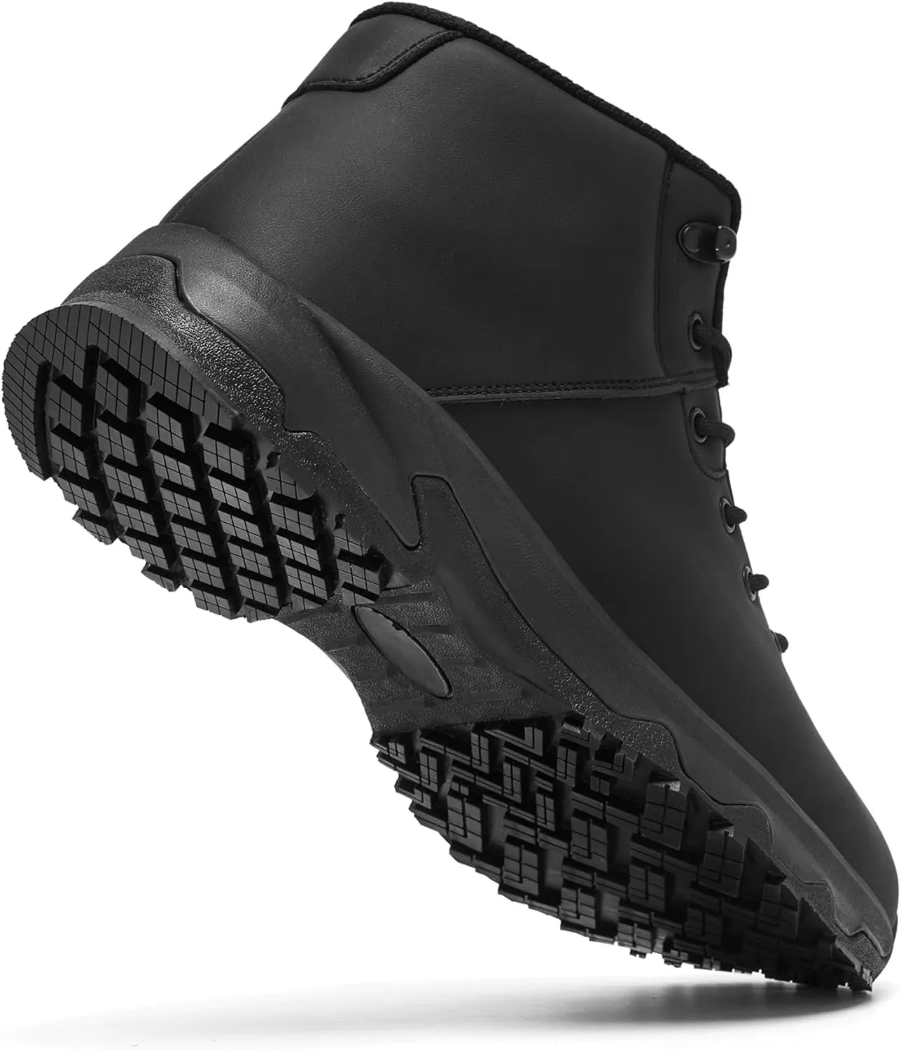 SHULOOK Non Slip Work Boots for Men Slip Resistant Shoes Waterproof Food Service Chef Kitchen Restaurant Working Boots Casual Leather Ankle Boot Outdoor Walking Booties