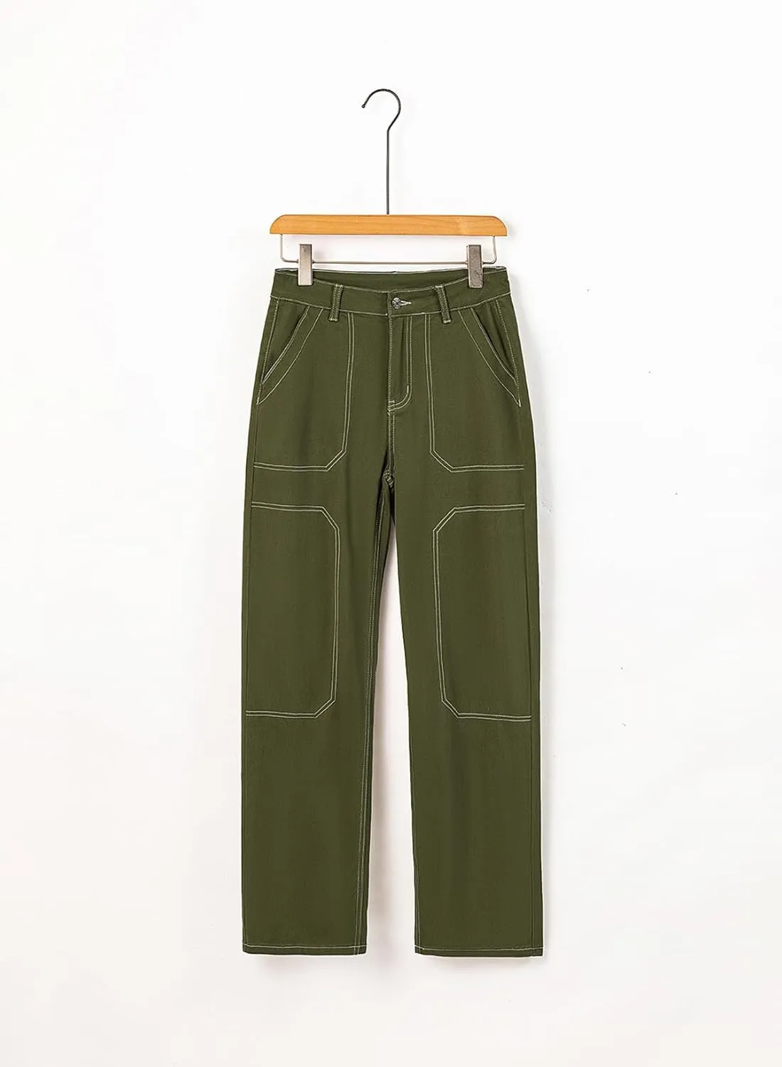 Sidefeel Women's Cargo Jeans Casual Loose Mid Rise Wide Leg Denim Pants