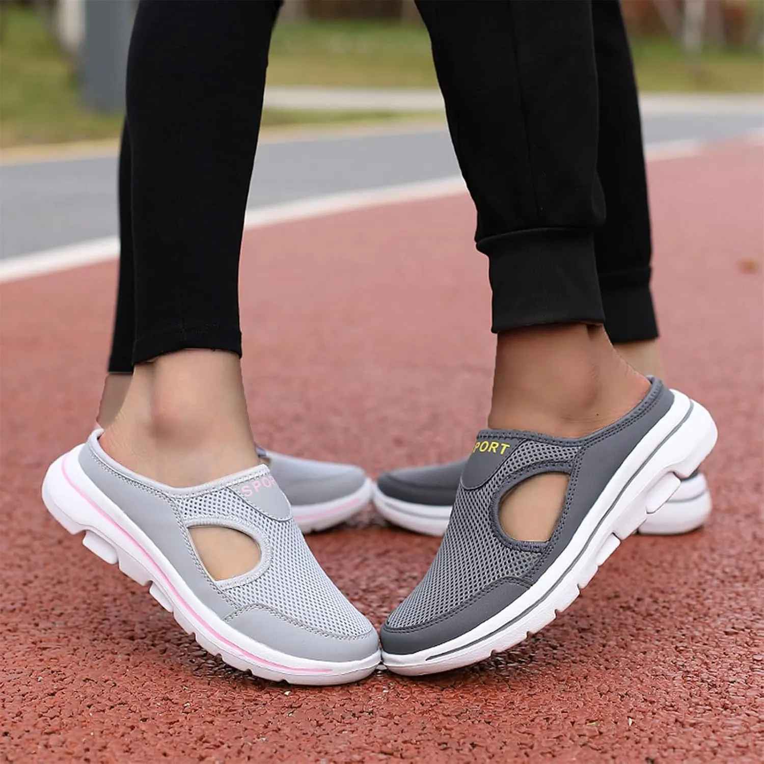 Slip On for Womens&Mens Mules Lightweight Light Open Back Shoes Comfort Orthopedic Walking Shoes Breathable Non Slip Closed Toe Slides Casual Support Slippers Sports Outdoor Sandals Sneakers