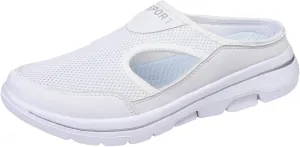 Slip On for Womens&Mens Mules Lightweight Light Open Back Shoes Comfort Orthopedic Walking Shoes Breathable Non Slip Closed Toe Slides Casual Support Slippers Sports Outdoor Sandals Sneakers