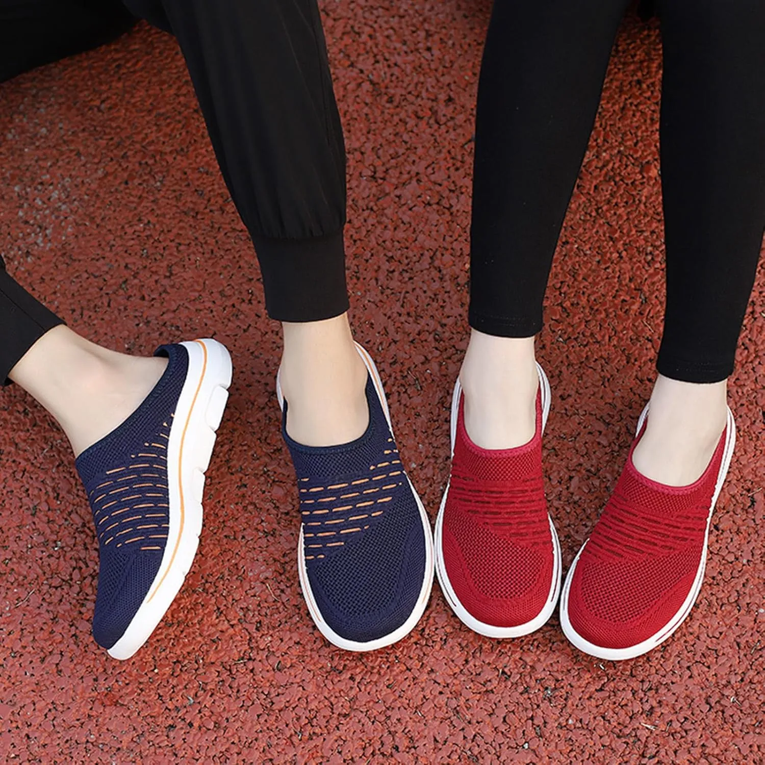 Slip On Mules Breathable Mesh Slip On Clogs Wide Width Lightweight Sneakers Comfort Walking Mules Shoes for Women Men with Indoor Outdoor Anti-Skid Sole