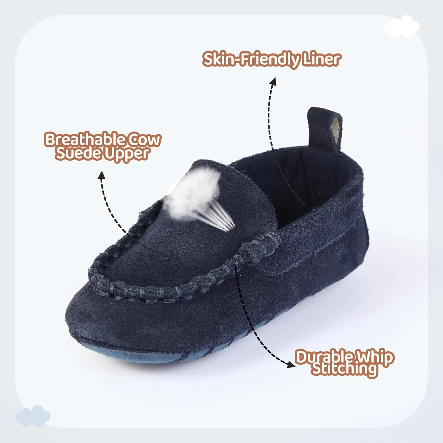 Soft Sole Baby Loafers Boys Girls Suede Leather First Walking Shoes Infant Baby Dress shoes 3-18 Months