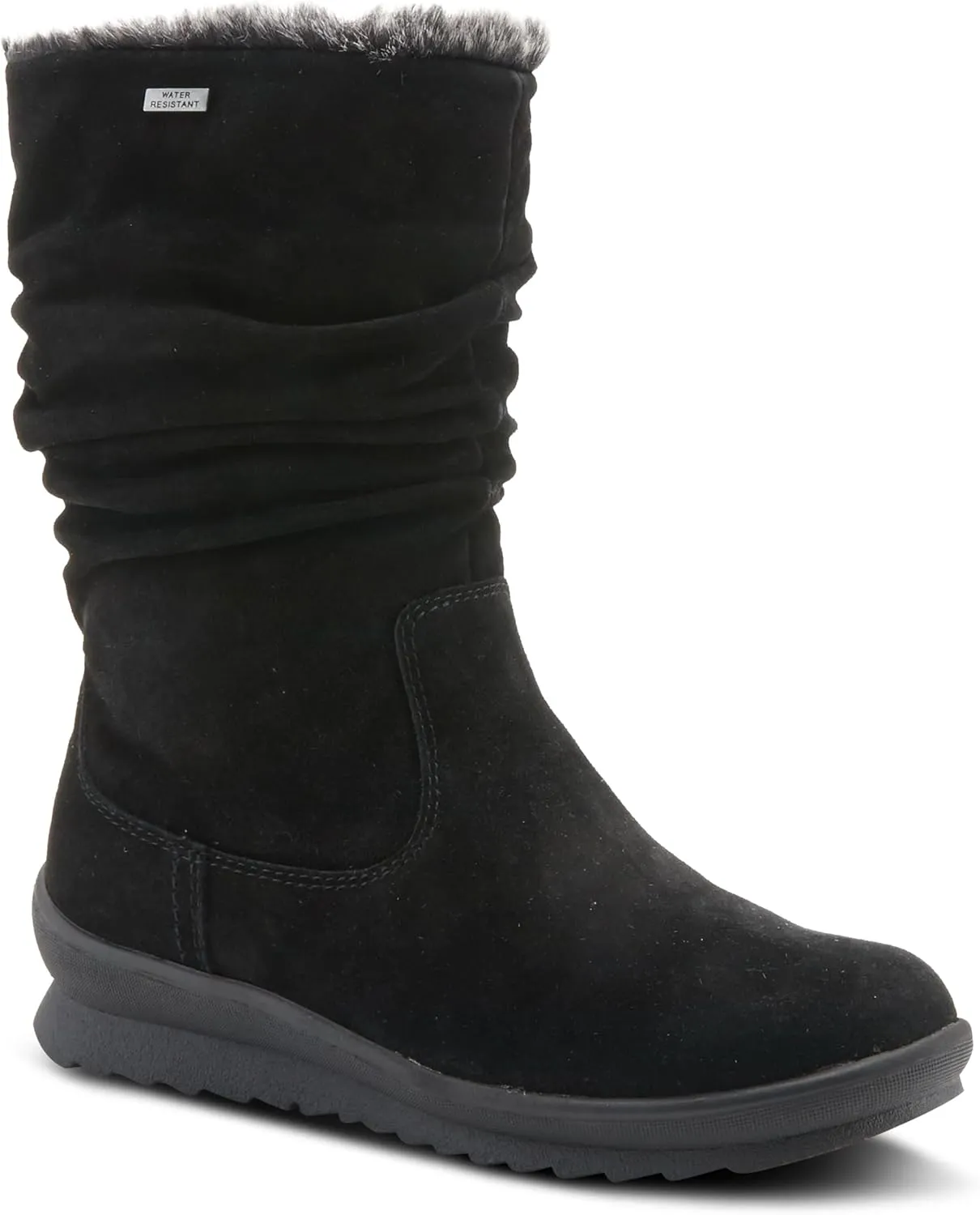 Spring Step Relife Style Rene Knee High Ankle Boots for Women | Shoes for Women with Zipper Closure, Sweater Knit Cuff and Faux Fur Insole