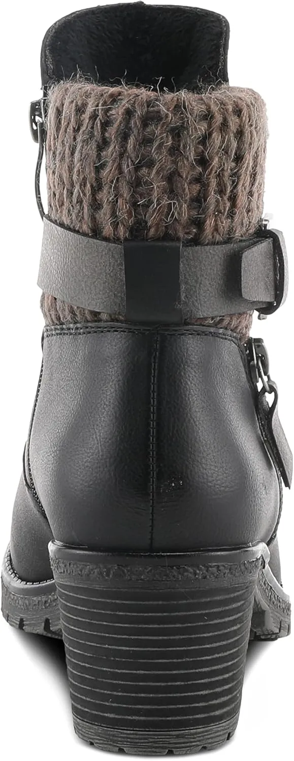 Spring Step Relife Style Rene Knee High Ankle Boots for Women | Shoes for Women with Zipper Closure, Sweater Knit Cuff and Faux Fur Insole