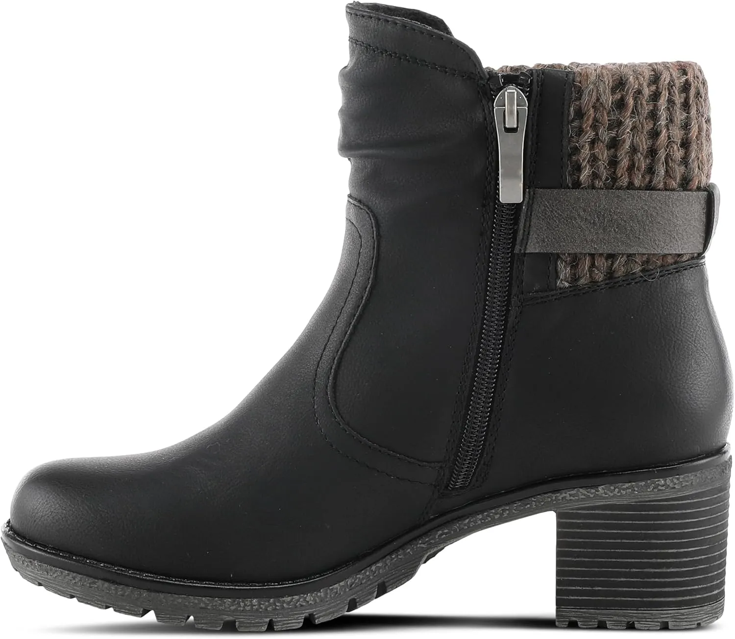 Spring Step Relife Style Rene Knee High Ankle Boots for Women | Shoes for Women with Zipper Closure, Sweater Knit Cuff and Faux Fur Insole