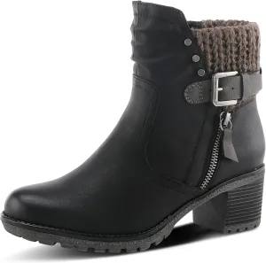 Spring Step Relife Style Rene Knee High Ankle Boots for Women | Shoes for Women with Zipper Closure, Sweater Knit Cuff and Faux Fur Insole