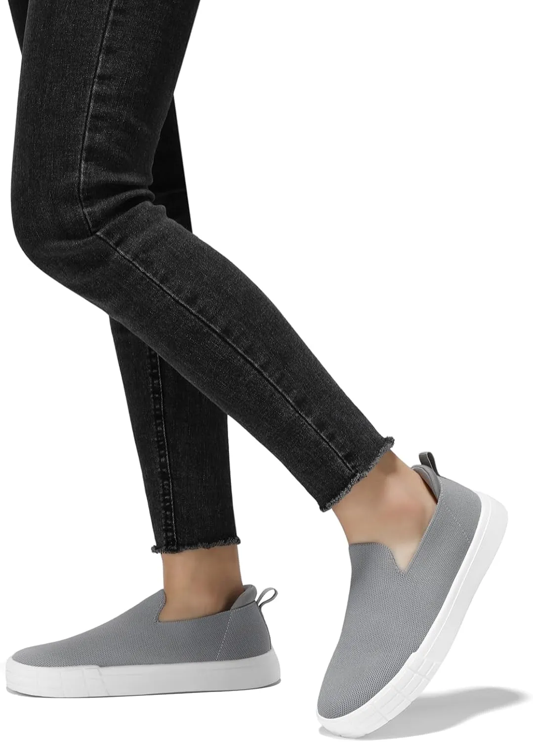 STQ Womens Wide Toe Box Barefoot Shoes Knit Casual Slip on Shoes for Summer