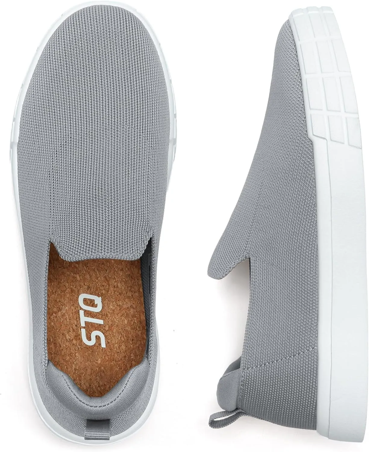 STQ Womens Wide Toe Box Barefoot Shoes Knit Casual Slip on Shoes for Summer