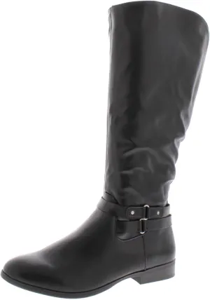 Style & Co. Womens Kindell Faux Leather Round Toe Riding Boots