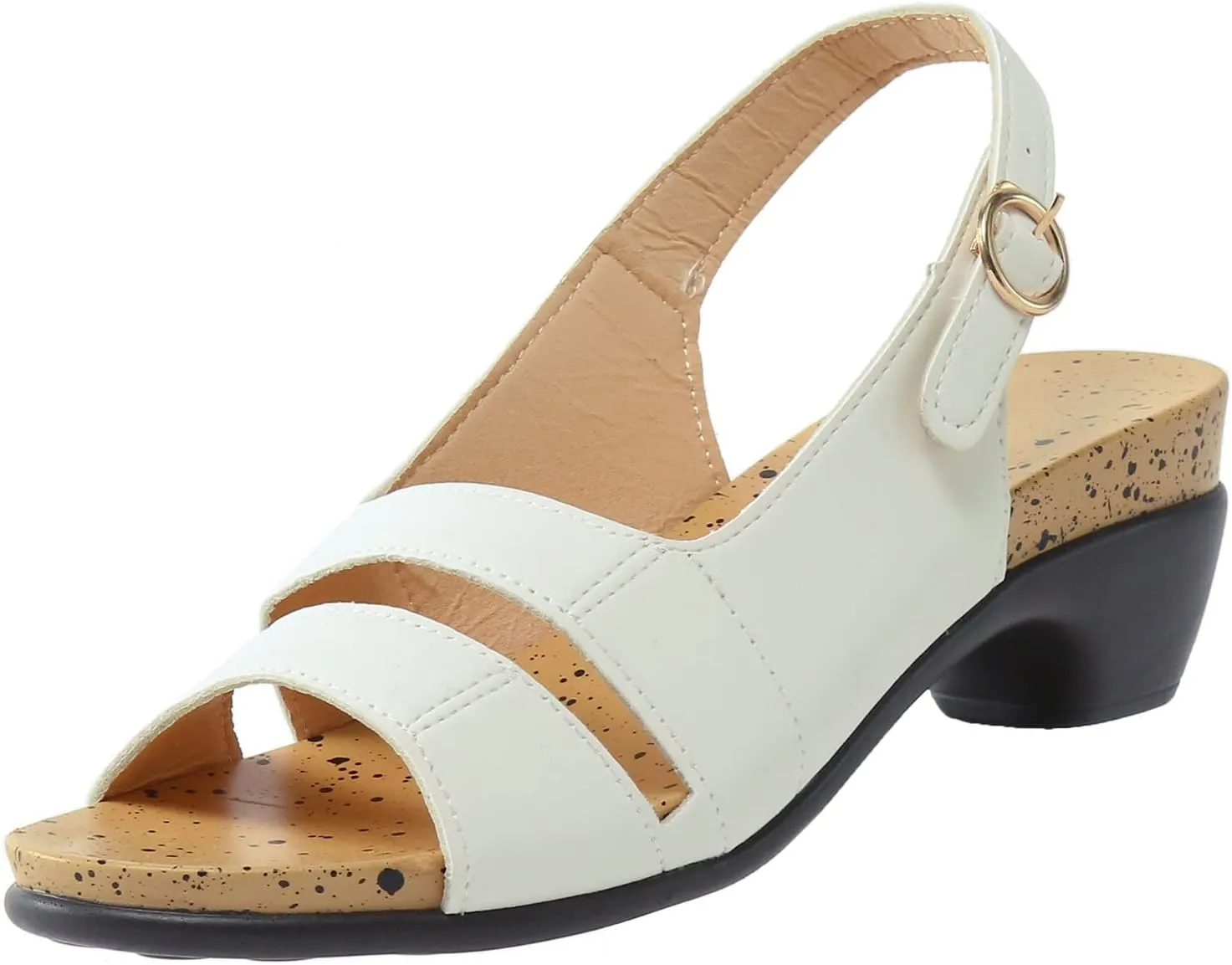 Summer High Heel Sandals Vintage Classic Breathable Lightweight Waterproof Sandal Comfortable Open Toe Non-slip Chunky Heel With Buckle Shoes Wedding Vocation Walking Outdoor Party Shoes