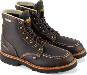 Thorogood 1957 Flyway 6” Waterproof Moc Toe Hunting Boots for Men - Premium Full-Grain Leather with Slip-Resistant Heel Outsole and Shock-Absorbing Footbed