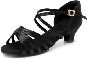 TINRYMX Women's Professional Latin Dance Shoes Ballroom Performance Dance Sandals Suede Outsole, Model LP802-ZSZK