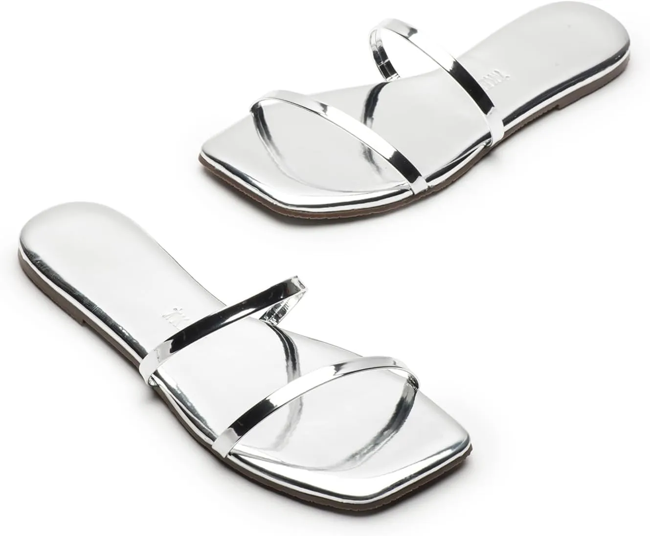 TKEES Womens Square Toe Gemma Mirror Chrome 7 B - Medium