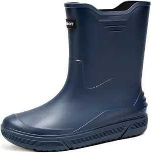 Tmore Rain Boots for Men Waterproof Rubber Boots Mid-Calf Anti-slip Garden Boots Comfort Lightweight Work Shoes Rainboot for Outdoor, Fishing, Hiking, Camping