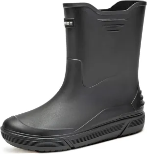 Tmore Rain Boots for Men Waterproof Rubber Boots Mid-Calf Anti-slip Garden Boots Comfort Lightweight Work Shoes Rainboot for Outdoor, Fishing, Hiking, Camping