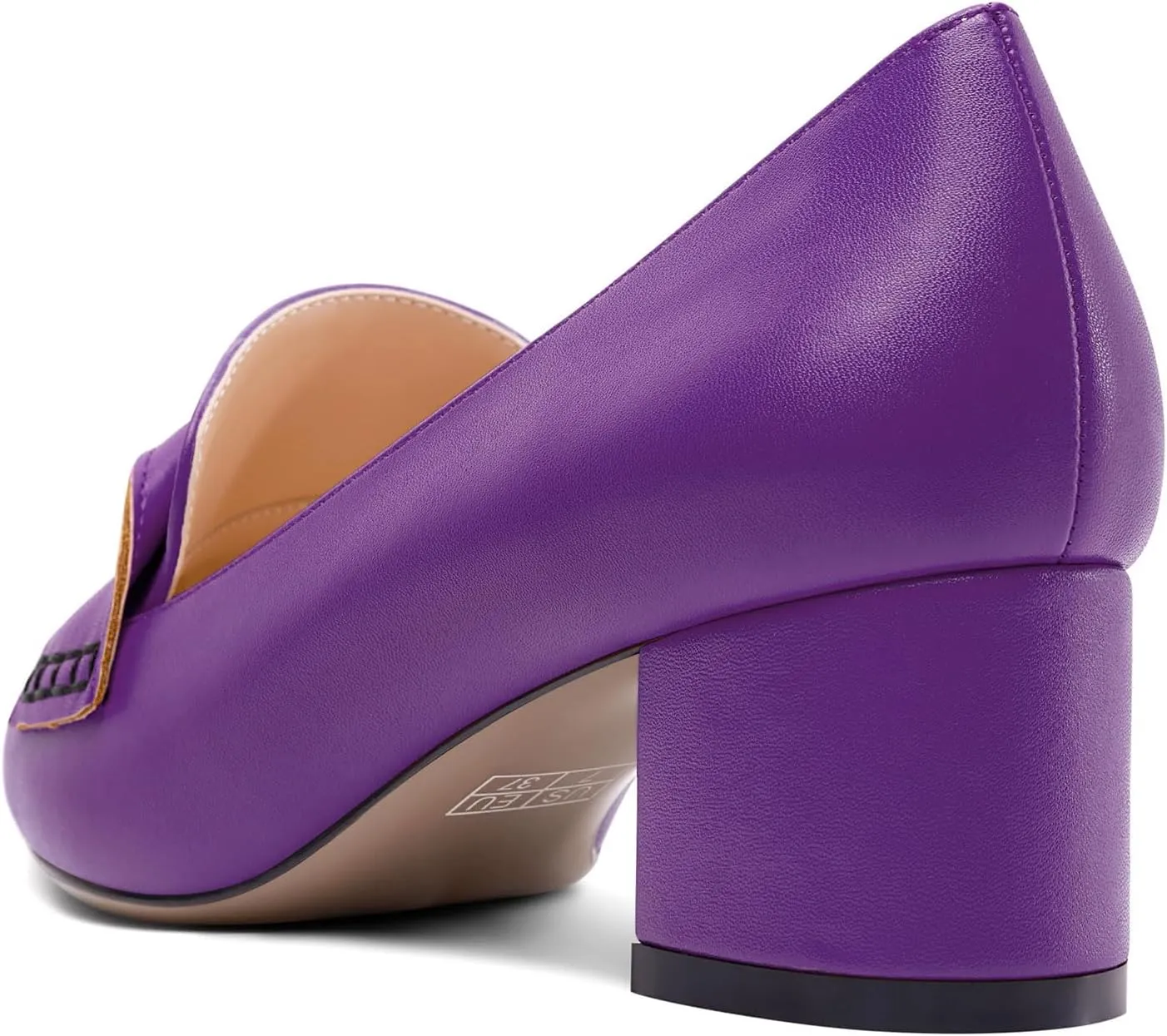 TNYNFBEB Womens Chunky Block Low Heel Pointed Toe Pumps Loafers Shoes Slip-on Prom Wedding Dress Basic Classic 2.0 Inches Heels