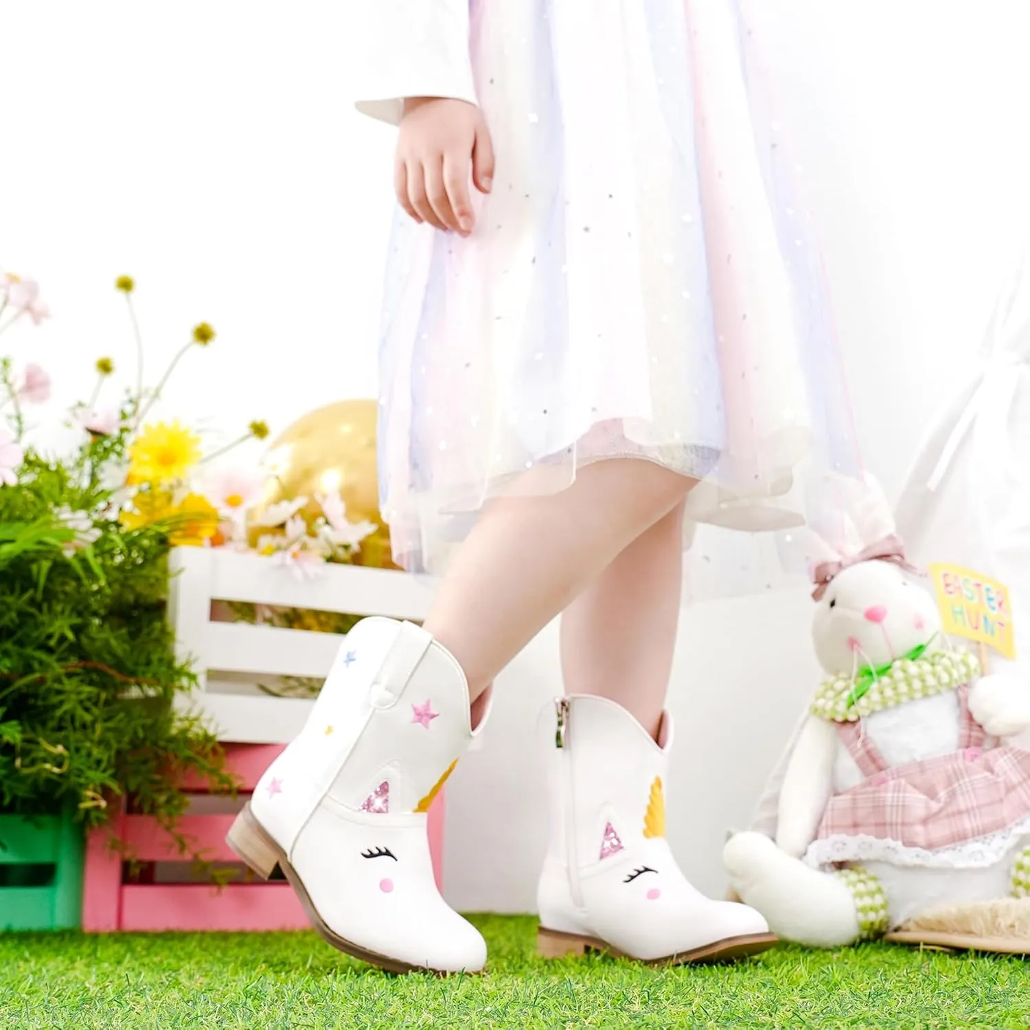 Toddler Girls Cowgirl Boots Cowboy Boots for Boys Little Kids Boot Animal Zipper Ankle Western Riding Shoes Birthday Party Wedding