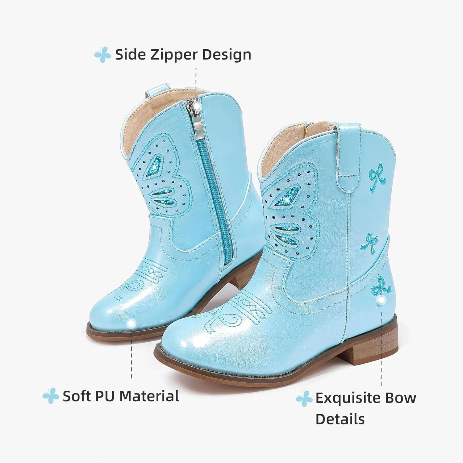 Toddler Girls Cowgirl Boots Cowboy Boots for Boys Little Kids Boot Animal Zipper Ankle Western Riding Shoes Birthday Party Wedding