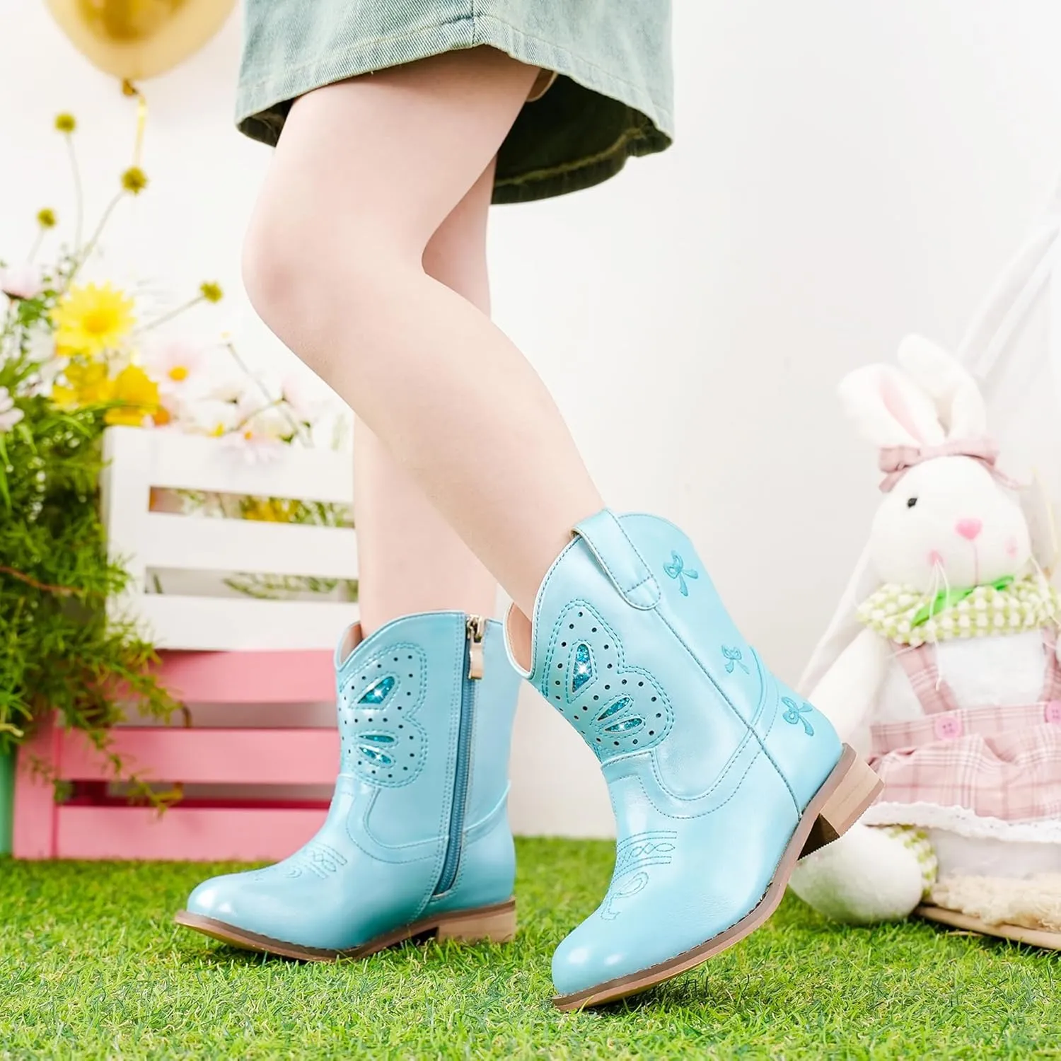 Toddler Girls Cowgirl Boots Cowboy Boots for Boys Little Kids Boot Animal Zipper Ankle Western Riding Shoes Birthday Party Wedding