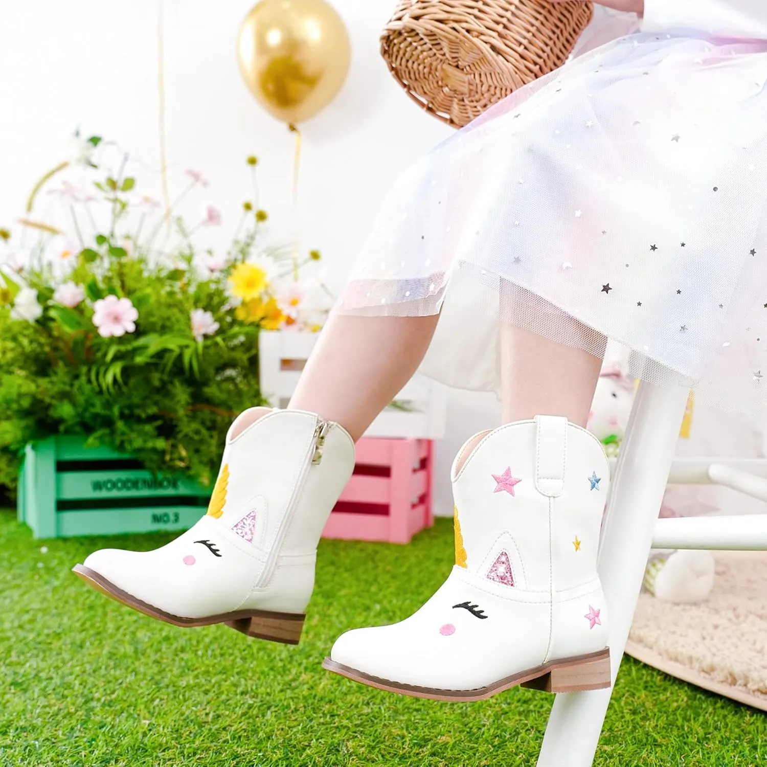 Toddler Girls Cowgirl Boots Cowboy Boots for Boys Little Kids Boot Animal Zipper Ankle Western Riding Shoes Birthday Party Wedding