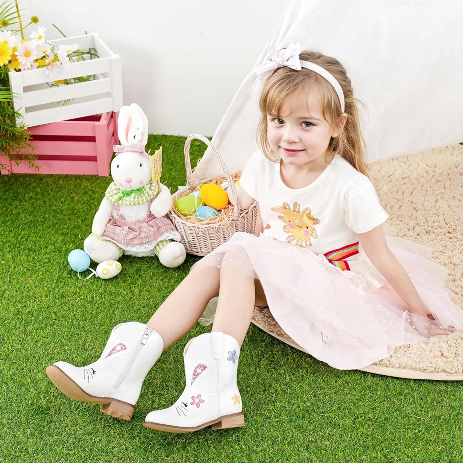 Toddler Girls Cowgirl Boots Cowboy Boots for Boys Little Kids Boot Animal Zipper Ankle Western Riding Shoes Birthday Party Wedding