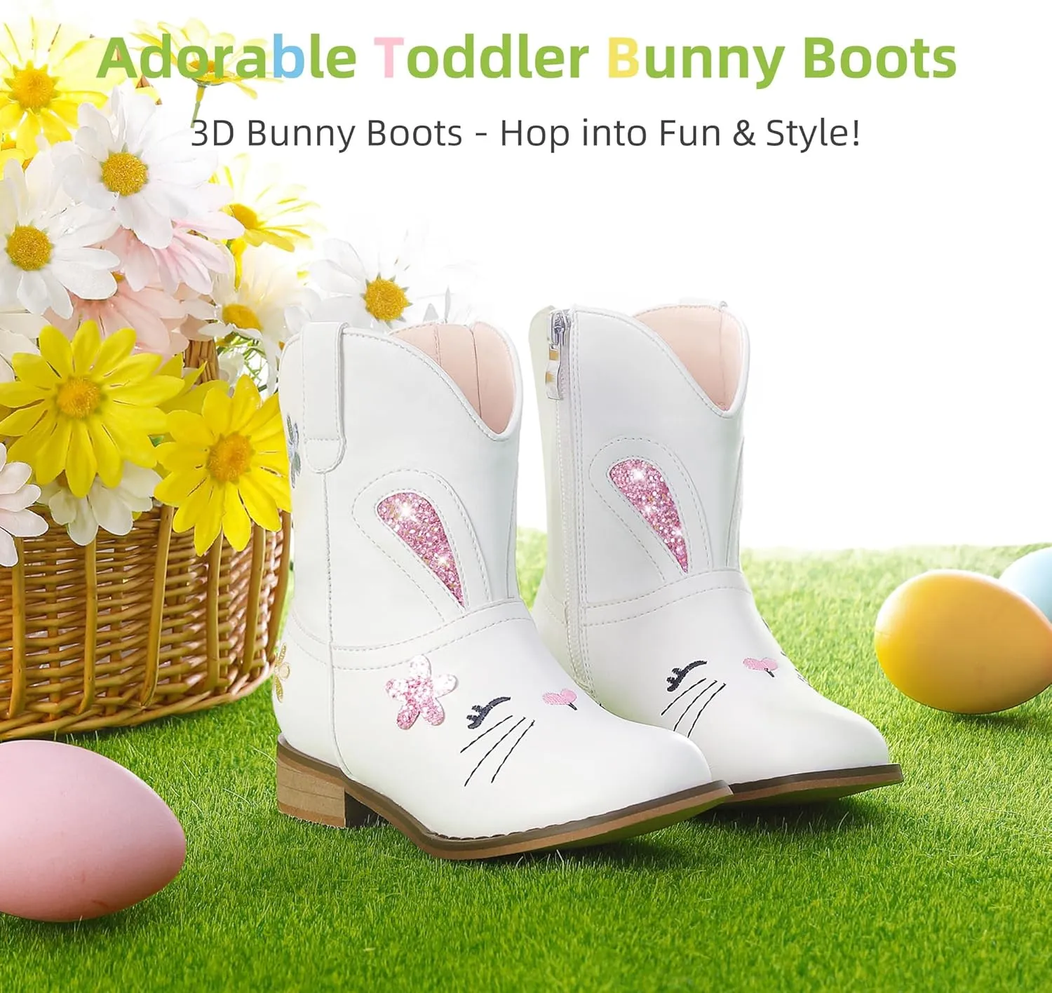 Toddler Girls Cowgirl Boots Cowboy Boots for Boys Little Kids Boot Animal Zipper Ankle Western Riding Shoes Birthday Party Wedding