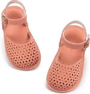 Toddler Little Girl Summer Sandals - Flower Girl Close Toe Dress Shoes Flats Wedding Princess