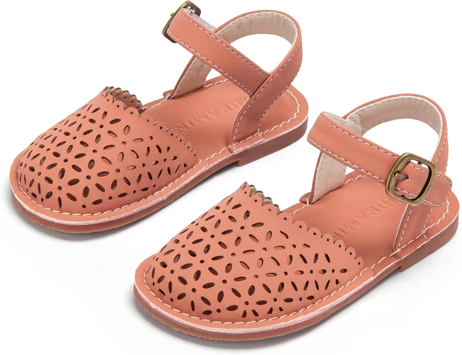 Toddler Little Girl Summer Sandals - Flower Girl Close Toe Dress Shoes Flats Wedding Princess