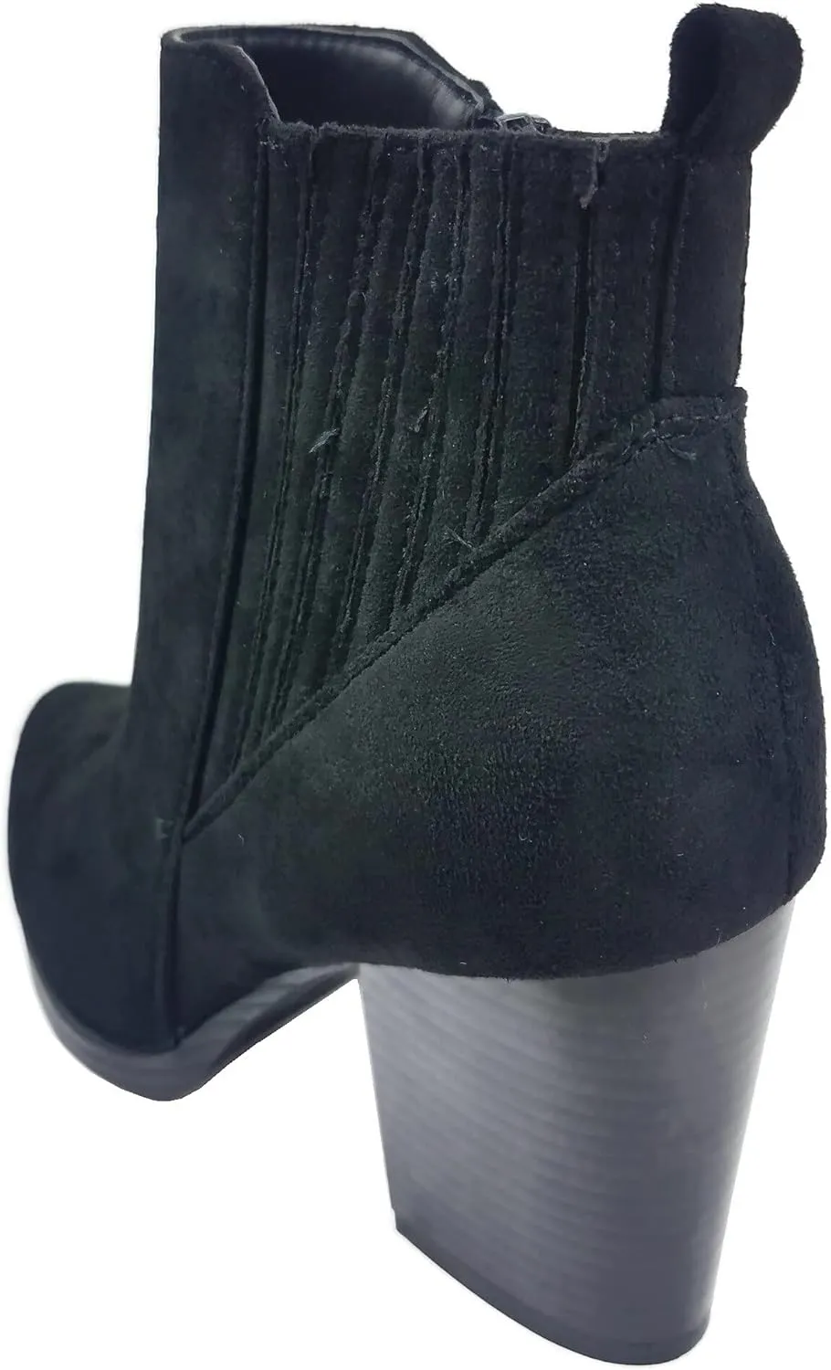 TOP Moda Womens Ankle Boots Chunky Stacked Mid Heel Elastic Chelsea