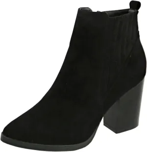 TOP Moda Womens Ankle Boots Chunky Stacked Mid Heel Elastic Chelsea
