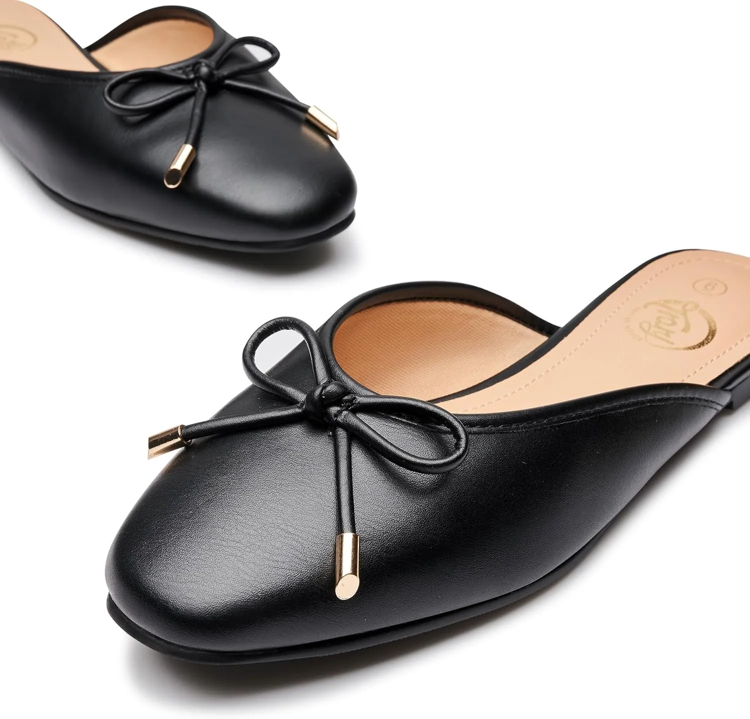 Trary Mules for Women 2025, Womens Mules Slip on Comfortable Bow Pointed Toe Womens Loafers, Backless Flats Mules Shoes for Women with Knot