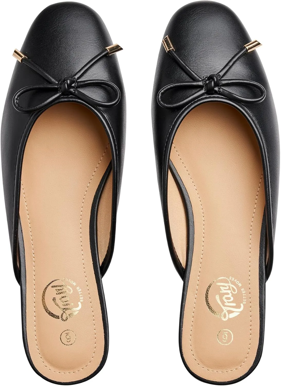 Trary Mules for Women 2025, Womens Mules Slip on Comfortable Bow Pointed Toe Womens Loafers, Backless Flats Mules Shoes for Women with Knot