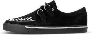 TUK Black/White Suede Creeper Sneaker Shoes for Women and Men, D Ring Lace Up Shoes | US Women 13 / Men 11