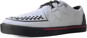 TUK Shoes Grey Suede Creeper Sneaker for Women and Men, D Ring Lace Up, US Women 8 / Men 6