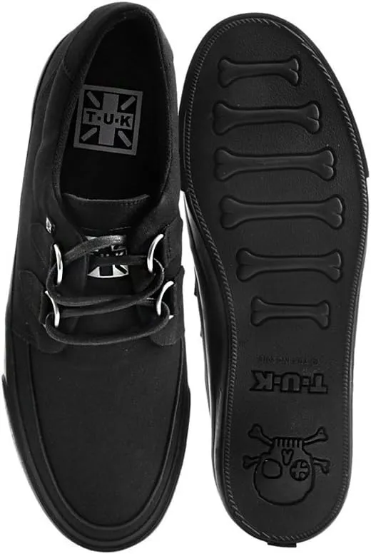 T.U.K. Twill Vegan Creeper Sneaker Shoes for Women and Men, Interlace D Ring Lace Up Shoes