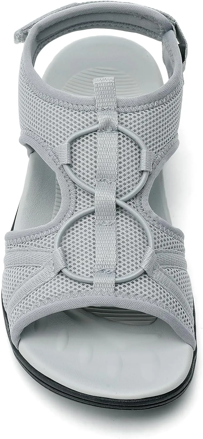 UBFEN Womens Hiking Sandals Comfortable Walking Sandals Summer Sport Breathable Arch Support