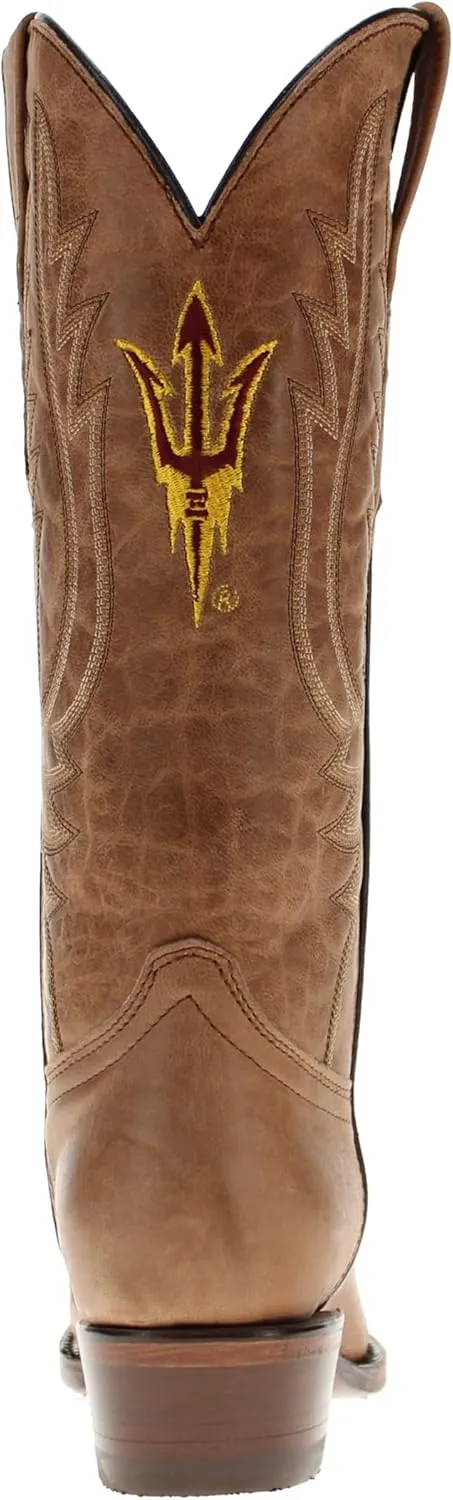 Vaccari Women's Paige Genuine Leather & Collegiate Embroidery Snip Toe Cowgirl Boots