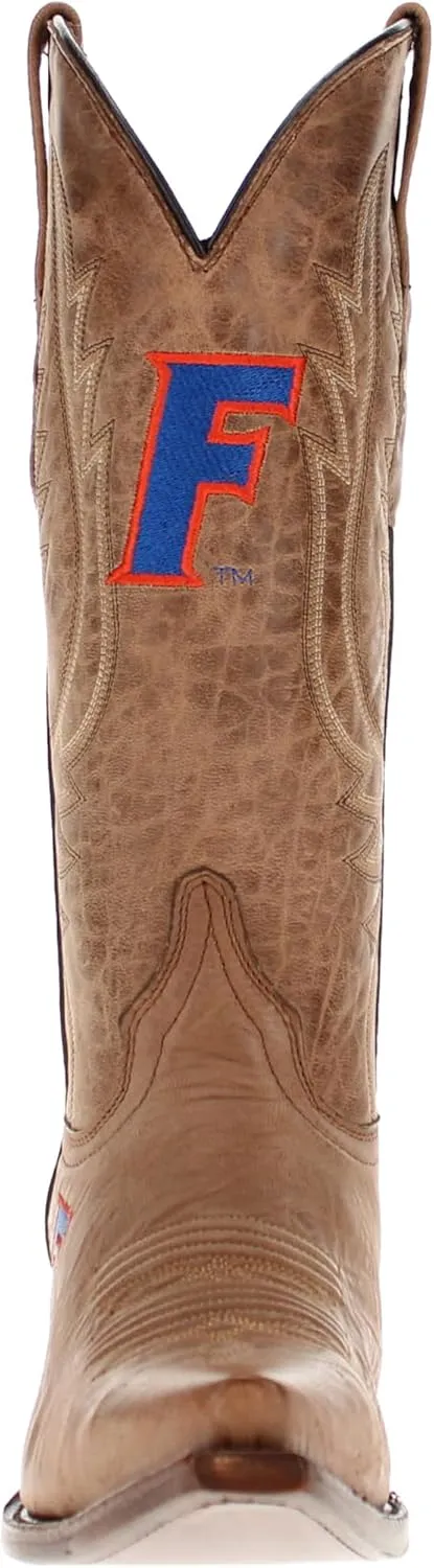 Vaccari Women's Paige Genuine Leather & Collegiate Embroidery Snip Toe Cowgirl Boots