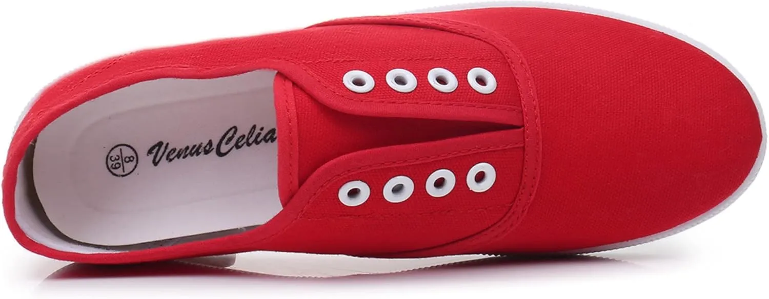 VenusCelia Women's Blaze Canvas Slip-On Sneaker
