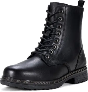 Vepose Women’s Combat Ankle Boots Lace up Classic Short Low Heel Zipper 9623 Booties
