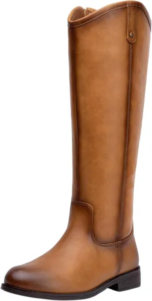 Vepose Women's Knee High Boots 956 Wide Calf Zipper Tall Fashion Boots