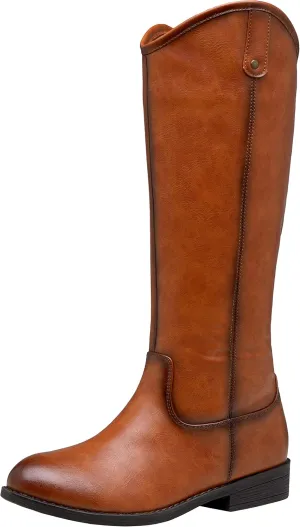 Vepose Women's Knee High Boots 956 Wide Calf Zipper Tall Fashion Boots