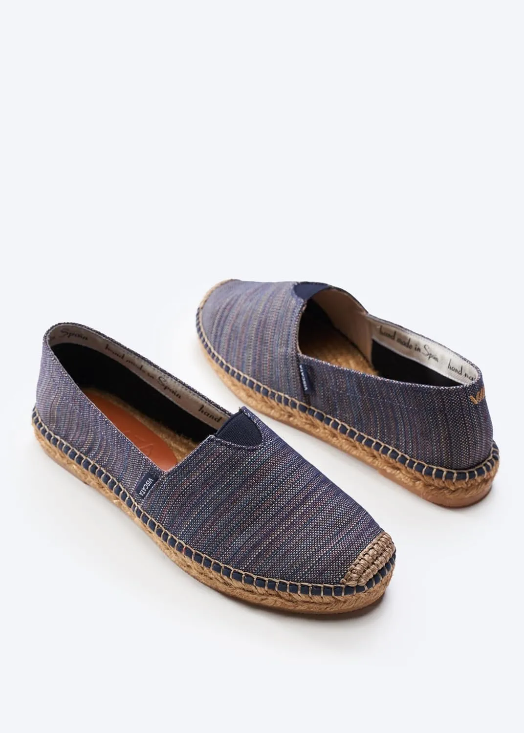 VISCATA Barceloneta Espadrille Canvas Women's Flat Slip On Shoes Handmade in Spain Fashionable Organic Cotton Canvas Lightweight Material with 100% Natural Jute Midsole for All Casual Occasions