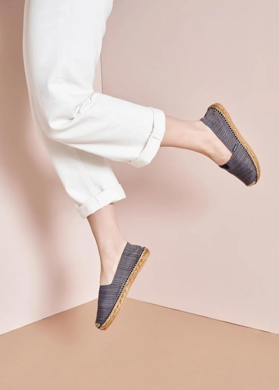 VISCATA Barceloneta Espadrille Canvas Women's Flat Slip On Shoes Handmade in Spain Fashionable Organic Cotton Canvas Lightweight Material with 100% Natural Jute Midsole for All Casual Occasions