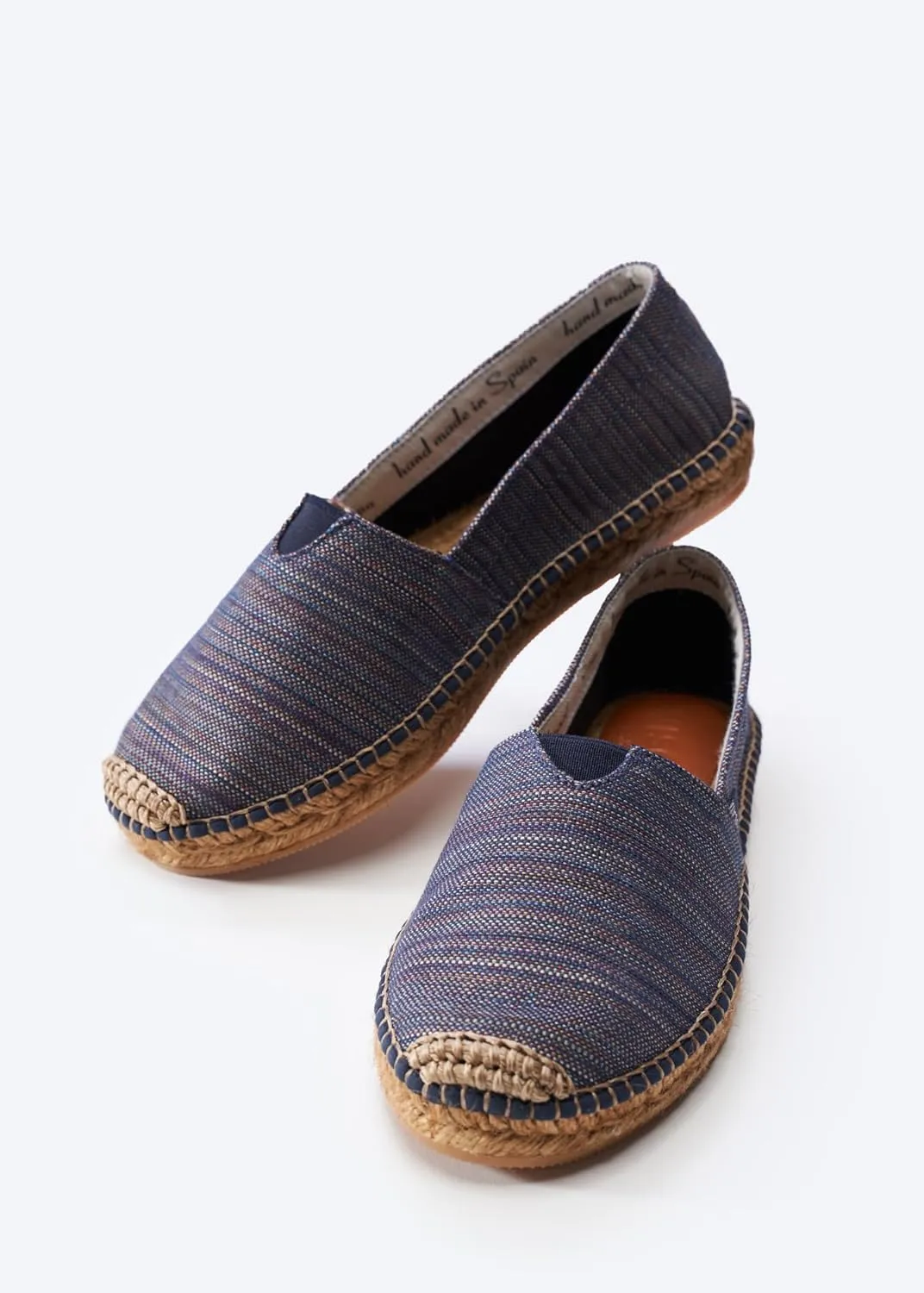 VISCATA Barceloneta Espadrille Canvas Women's Flat Slip On Shoes Handmade in Spain Fashionable Organic Cotton Canvas Lightweight Material with 100% Natural Jute Midsole for All Casual Occasions