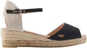 VISCATA Cavall Espadrille Canvas Low Wedges Spain Handmade 2” Heel Women's Open Toe Sandals with Breathable Organic Cotton Canvas and 100% Natural Jute Midsole for all Occasions: Casual, Work, Party
