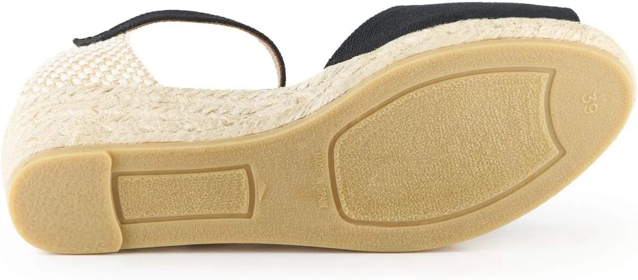 VISCATA Cavall Espadrille Canvas Low Wedges Spain Handmade 2” Heel Women's Open Toe Sandals with Breathable Organic Cotton Canvas and 100% Natural Jute Midsole for all Occasions: Casual, Work, Party